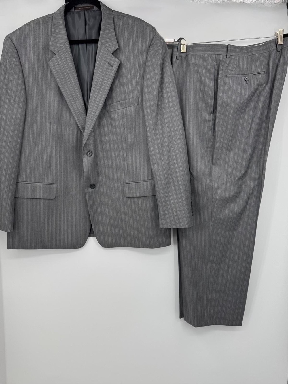 Vitale Barberia Canonico Tasso Elba Classic Wool Pinstripe Made In Italy Suit